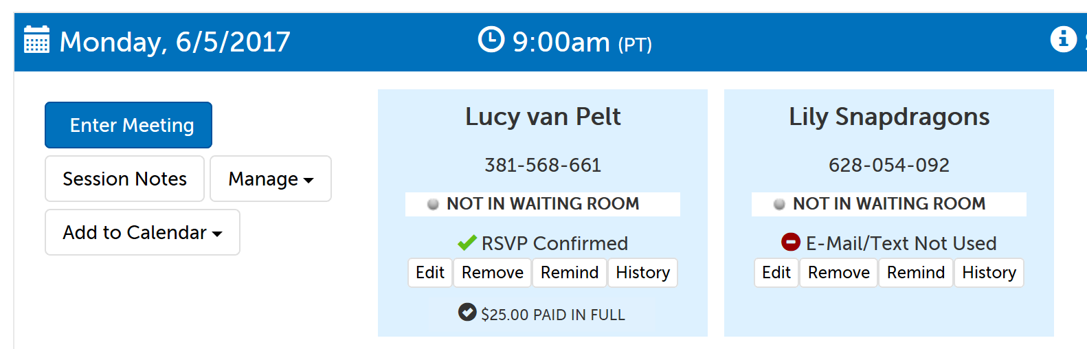 E-Mail/Text Not Used status