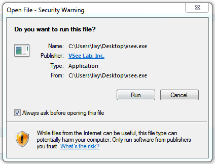 Open File - Security Warning