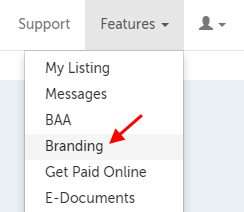 Branding; 4th in the drop-down menu
