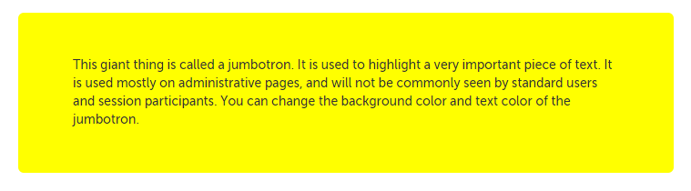 Jumbotron example, set to yellow