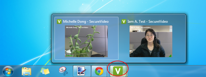 Screencap showing where to click on the taskbar