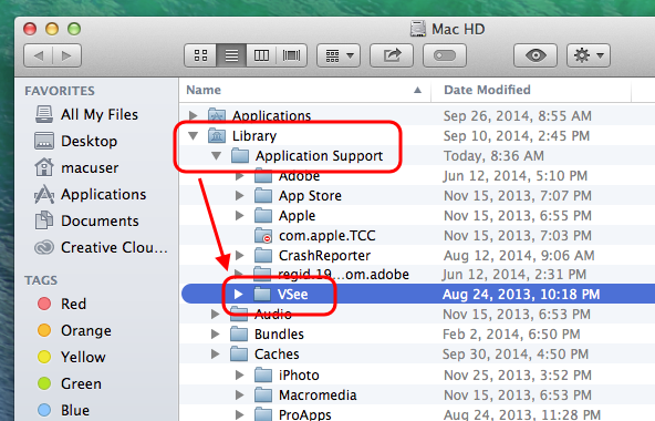 Screencap of folder path