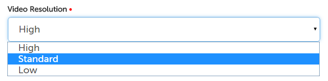 Video resolution field