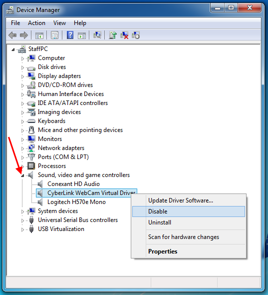 Where to find the CyberLink WebCam driver