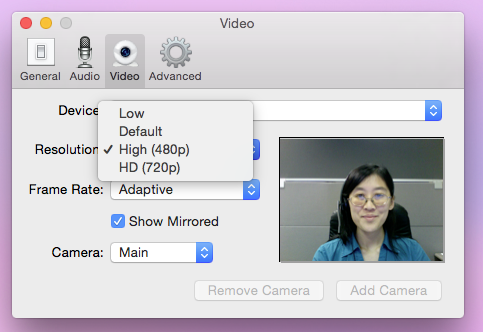 Screencap showing the resolution settings