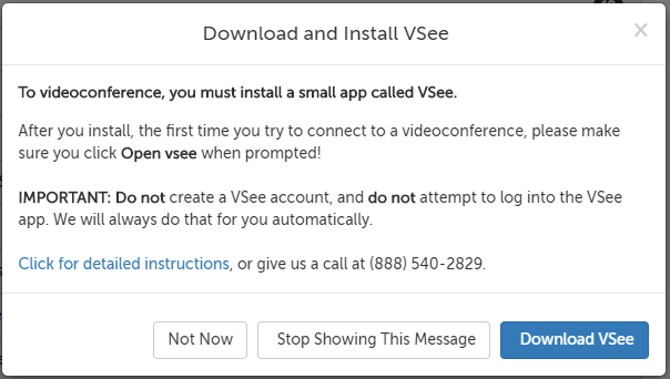 Download and install VSee message