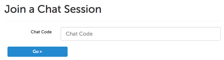 Chat access code input field